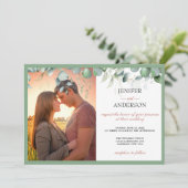 Foto van Eucalyptus Greenery Wedding Kaart (Staand voorkant)