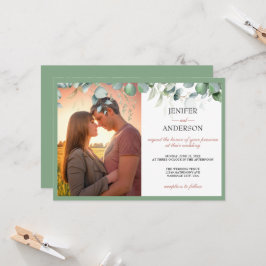 Foto van Eucalyptus Greenery Wedding Kaart