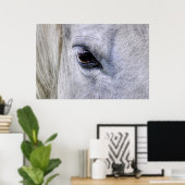 Foto van Eye of Horse White Ranch Mare Poster (Thuiskantoor)