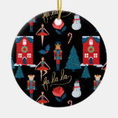 Foto van Fa La Nutkraker-kersttekenfamilie Keramisch Ornament (Voorkant)