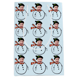 Foto van Face Foto Cute Holiday Snowman Kerstmis u Medium Cadeauzakje