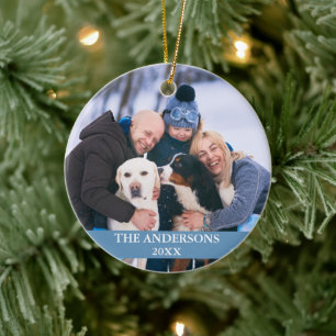 Foto van familie: lichtblauw keramisch ornament