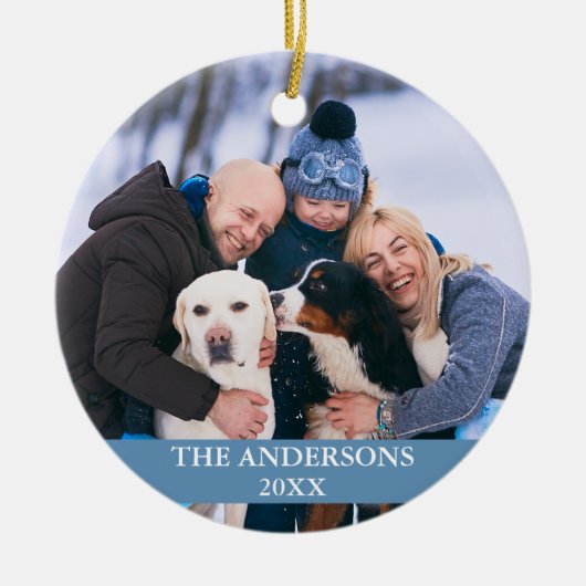 Foto van familie: lichtblauw keramisch ornament (Voorkant)