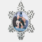 Foto van familie: lichtblauw tin sneeuwvlok ornament (Rechts)