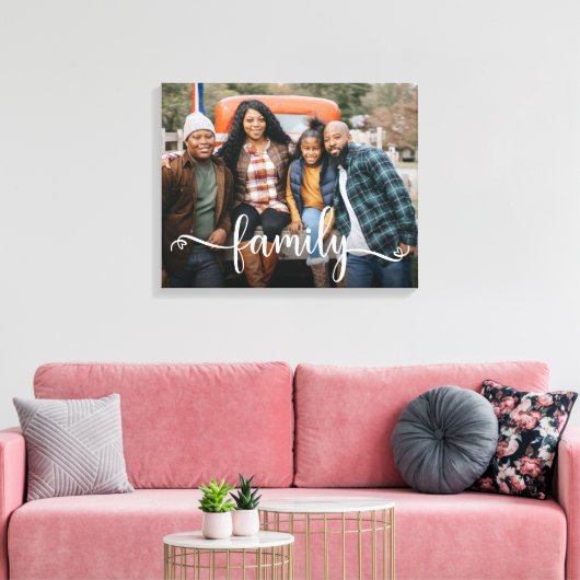 Foto van Family Script Canvas Afdruk (Insitu (Woonkamer))