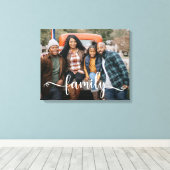 Foto van Family Script Canvas Afdruk (Insitu (Houten vloer))