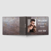 Foto van Faux Leather Metal Guest Book Gastenboek (Volledig)