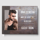 Foto van Faux Leather Metal Guest Book Gastenboek (Voorkant)