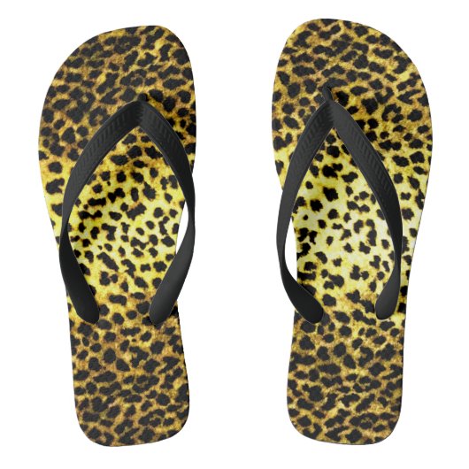 Foto van Faux Leopard Fur Print Wallpaper Teenslippers (Voetbed)
