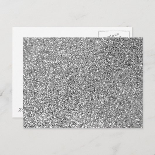 Foto van Faux Silver Glitter Briefkaart (Voorkant / Achterkant)