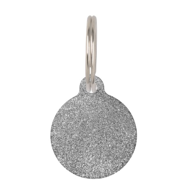 Foto van Faux Silver Glitter Huisdierpenning (Voorkant)