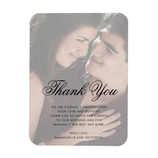 Foto van Faux Vellum Bedankt Elegant Wedding Favor Magneet (Verticaal)