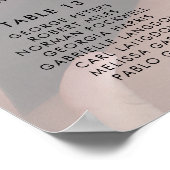 Foto van Faux Vellum Elegant Wedding Seding Chart Poster (Hoek)