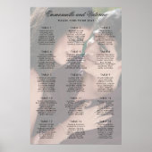 Foto van Faux Vellum Elegant Wedding Seding Chart Poster (Voorkant)