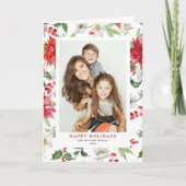 Foto van feestelijke kerstwinterbloemen feestdagen kaart (Voorkant)