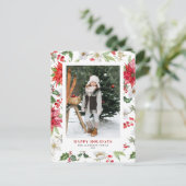 Foto van feestelijke kerstwinterbloemen feestdagenkaart (Staand voorkant)