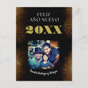 Foto van Feliz Año Nuevo Elegant Calligrafie Briefkaart