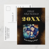 Foto van Feliz Año Nuevo Elegant Calligrafie Briefkaart (Voorkant / Achterkant)