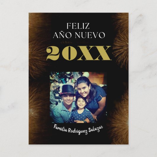 Foto van Feliz Año Nuevo Elegant Calligrafie Briefkaart (Voorkant)