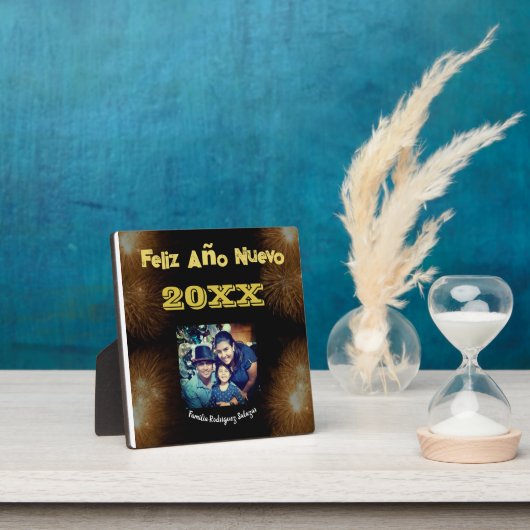 Foto van Feliz Año Nuevo Elegant Calligrafie Fotoplaat (Insitu)