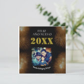 Foto van Feliz Año Nuevo Elegant Calligrafie Kaart (Staand voorkant)