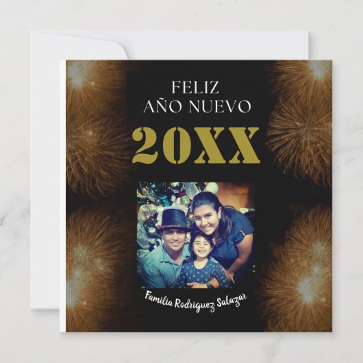 Foto van Feliz Año Nuevo Elegant Calligrafie Kaart (Voorkant)