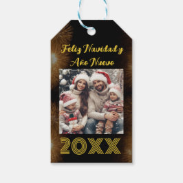 Foto van Feliz Año Nuevo Modern Calligrafie Cadeaulabel