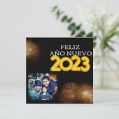 Foto van Feliz Año Nuevo Modern Calligrafie Kaart (Staand voorkant)