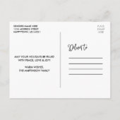 Foto van Feliz Navidad Modern Calligrafie Briefkaart (Achterkant)