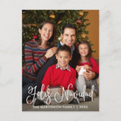 Foto van Feliz Navidad Modern Calligrafie Briefkaart (Voorkant)