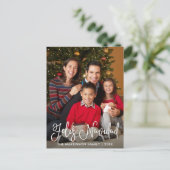 Foto van Feliz Navidad Modern Calligrafie Briefkaart (Staand voorkant)
