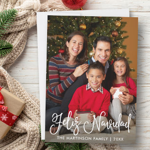 Foto van Feliz Navidad Modern Calligrafie Feestdagenkaart