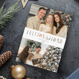 Foto van Feliz Navidad Spaans snijpapier Feestdagenkaart