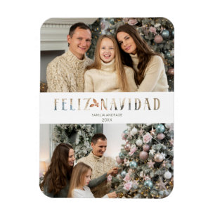 Foto van Feliz Navidad Spaans snijpapier Magneet