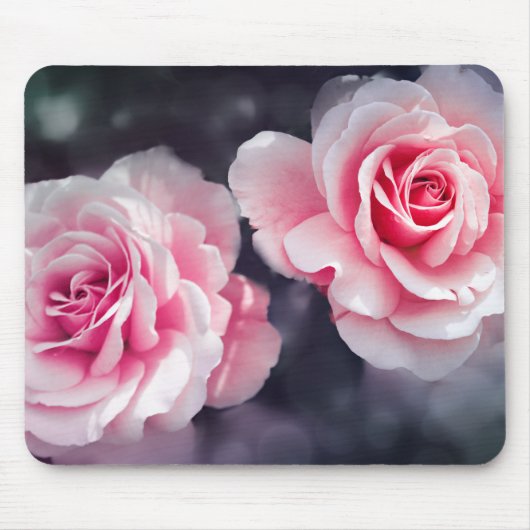 Foto van Feminine Pink Roses Floral Muismat (Voorkant)