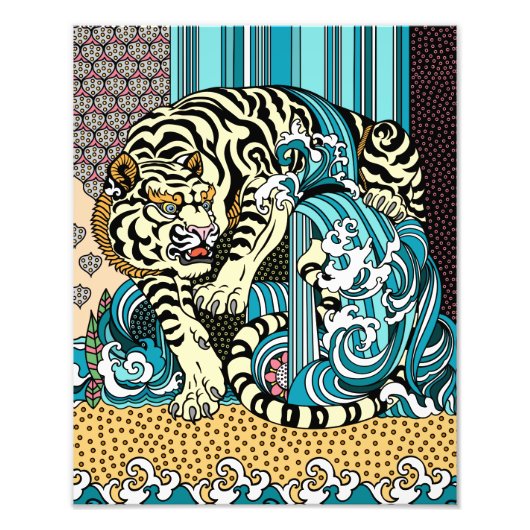 Foto van Feng Shui White Tiger Afdruk (Voorkant)