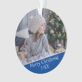 Foto van Festive Blue Kerstfeestay Ornament (voorkant)