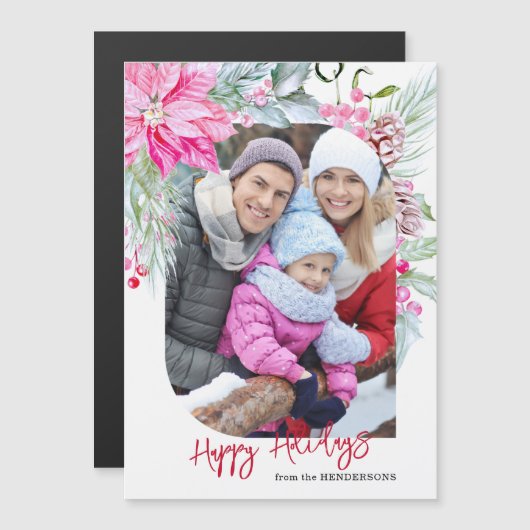 Foto van Festive Colorful Pink Poinsettias (Voorkant / Achterkant)