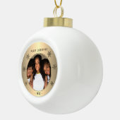 Foto van Festive Golden Metallic Snowflake Keramische Bal Ornament (Rechts)