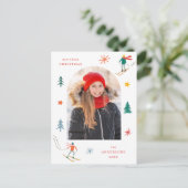 Foto van Festive Skiers Feestdagenkaart (Staand voorkant)