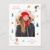 Foto van Festive Skiers Feestdagenkaart (Voorkant)