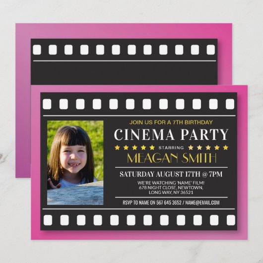 Foto van filmfilmmeisje van filmfilmfestival van f kaart (Voorkant / Achterkant)