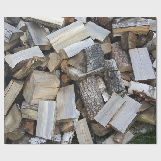 Foto van Firewood logs Cadeaupapier (Vlak)