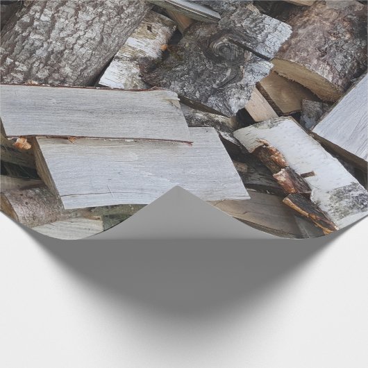 Foto van Firewood logs Cadeaupapier (Hoek)