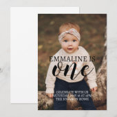 Foto van First Birthday Aankondiging download (Voorkant / Achterkant)