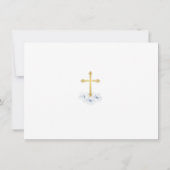 Foto van First Community White Floral Gold Cross Bedankkaart (Achterkant)