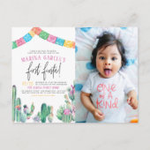 Foto van First Fiesta Cactus Cute Girl Birthday Briefkaart (Voorkant)