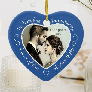Foto van First Wedding Jubileum Keramisch Ornament