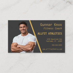 Foto van fitnesscoach personal trainer visitekaartje