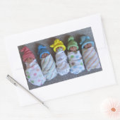 Foto van Five Clay Baby's: Polymer Clay, Swaddled Rechthoekige Sticker (Envelop)